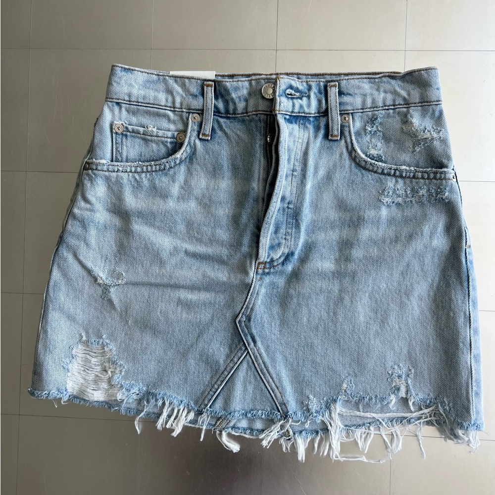 Agolde brand new distressed Quinn Vega denim skirt